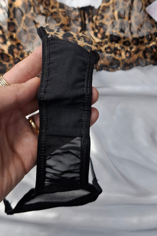 ست شورت و سوتین تور گاز پلنگی تی آر تی