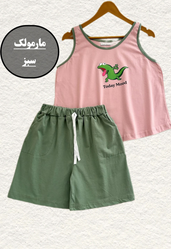 ست کراپ شورتک نخ پنبه میکس آرامش Niksport