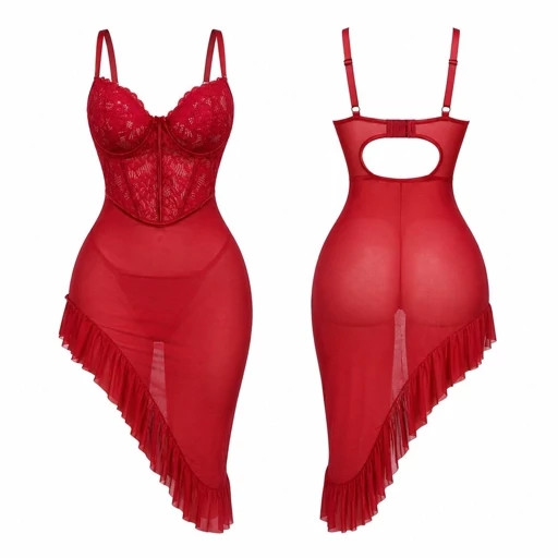 لباس خواب فانتزی فنردار کد Kleren 3227