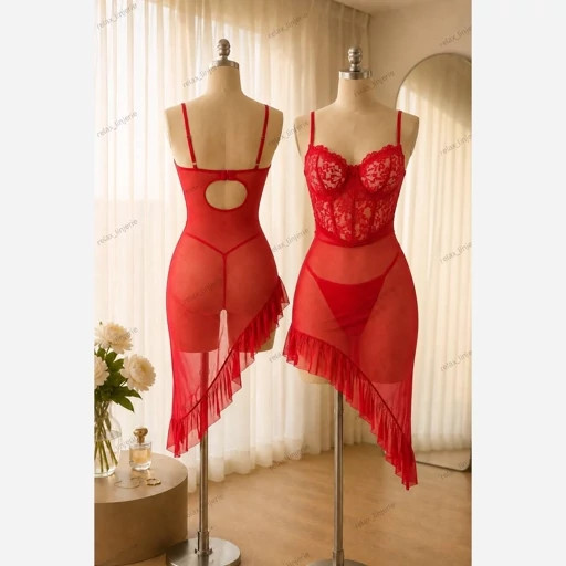 لباس خواب فانتزی فنردار کد Kleren 3227